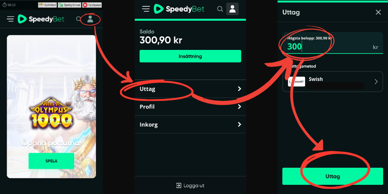 Speedybet uttag