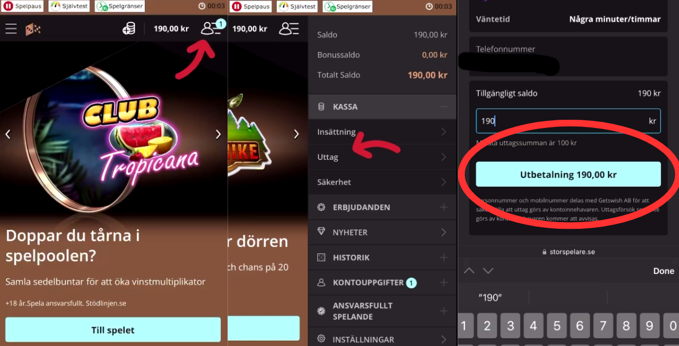 Storspelare casino uttag