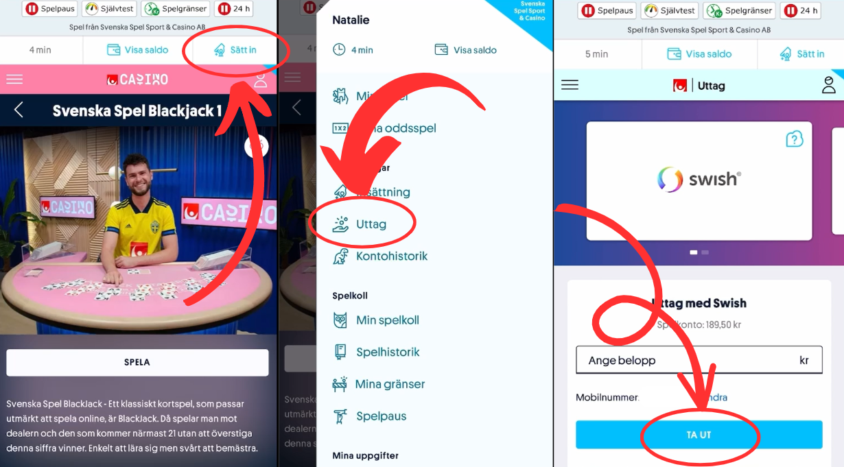 Svenska Spel Sport & Casino uttag