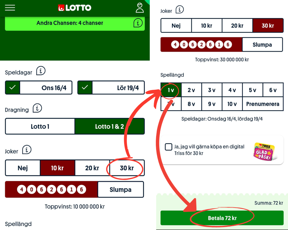 Hur man väljer sina nummer i Svenska Spels Lotto