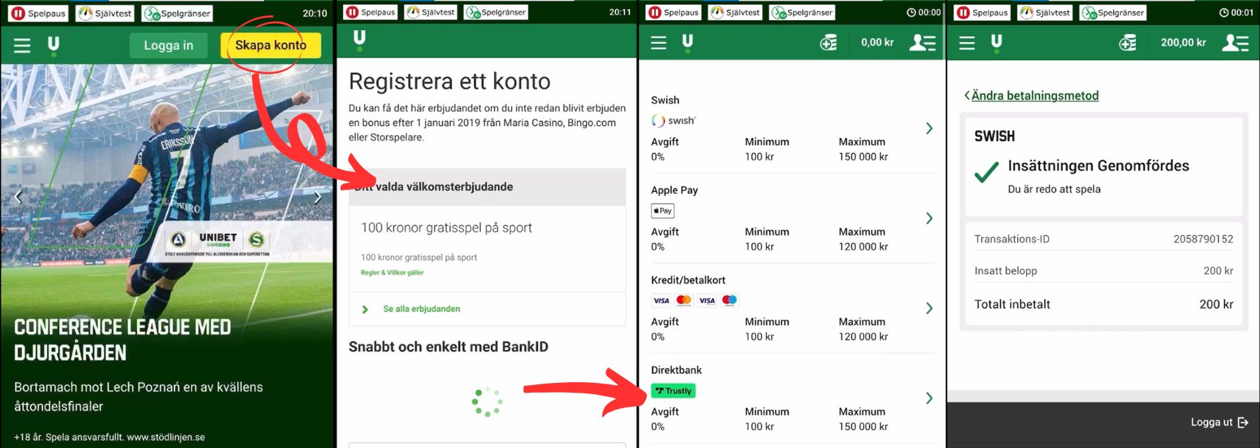 Unibet casino registrering