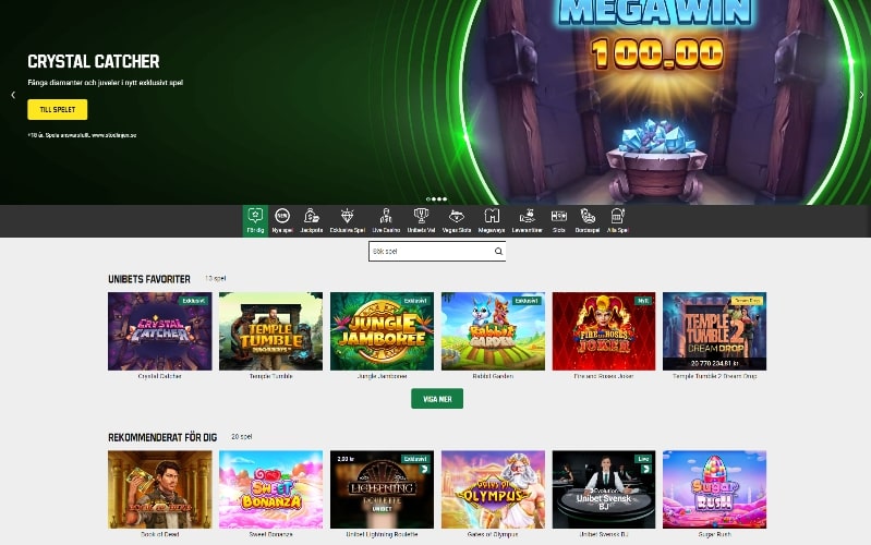 Snabbare casino spelutbud