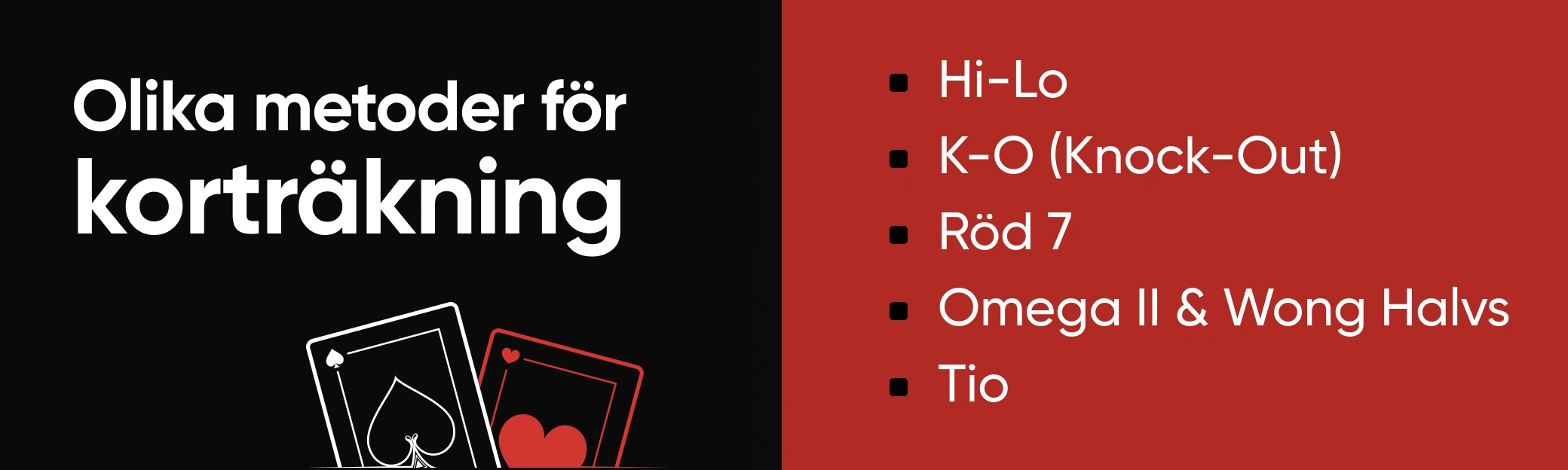 Olika blackjack korträkning metoder