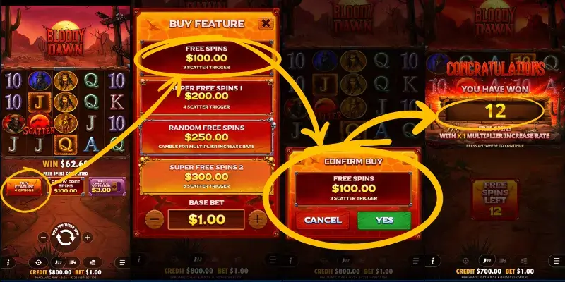 Hur du använder Bonus Buy i Bloody Dawn från Pragmatic Play