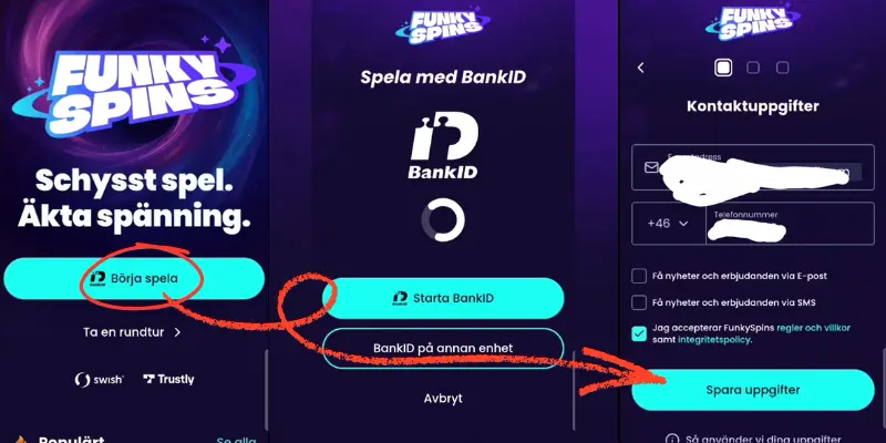 Hur du registrear dig hos Funky Spins