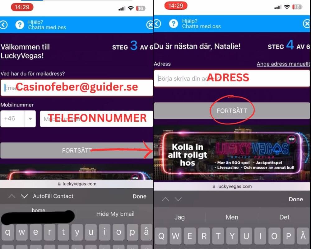 Manuell registrering steg 2
