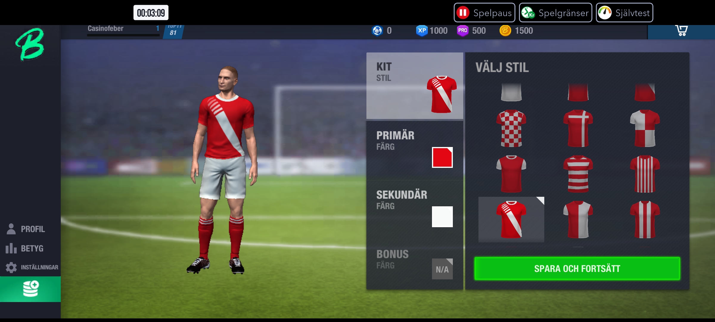 Mega 11: bygg och designa ditt eget fotbollslag.