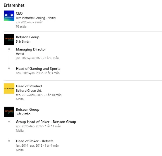 Alta Platforms VD Adam Vellas Linkedin