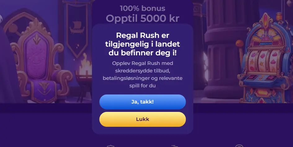 Regal Rush meddelande för besökare