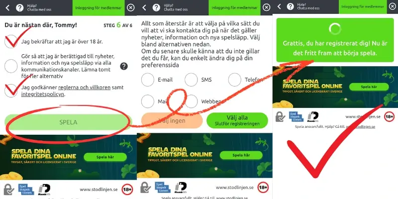 Manuell registrering: steg 6 och marknadsföring.