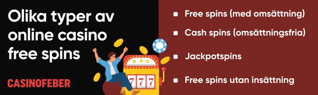 Exempel på olika sorters free spins