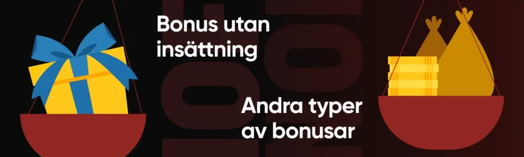 Bonus utan insättning vs andra casinobonusar