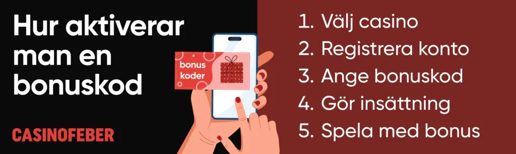Aktivera casino bonuskod steg för steg