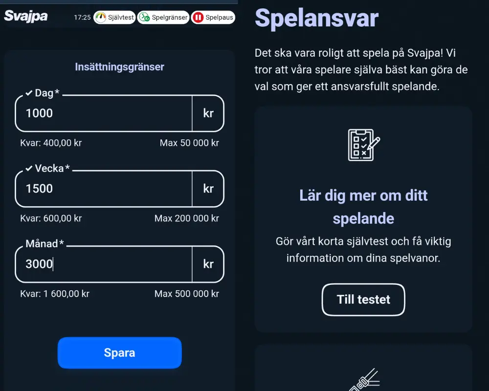 Ansvarsfullt spelande hos Svajpa