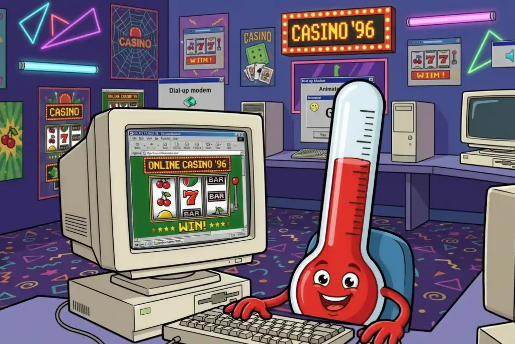 Online casinots historia under 90-tal