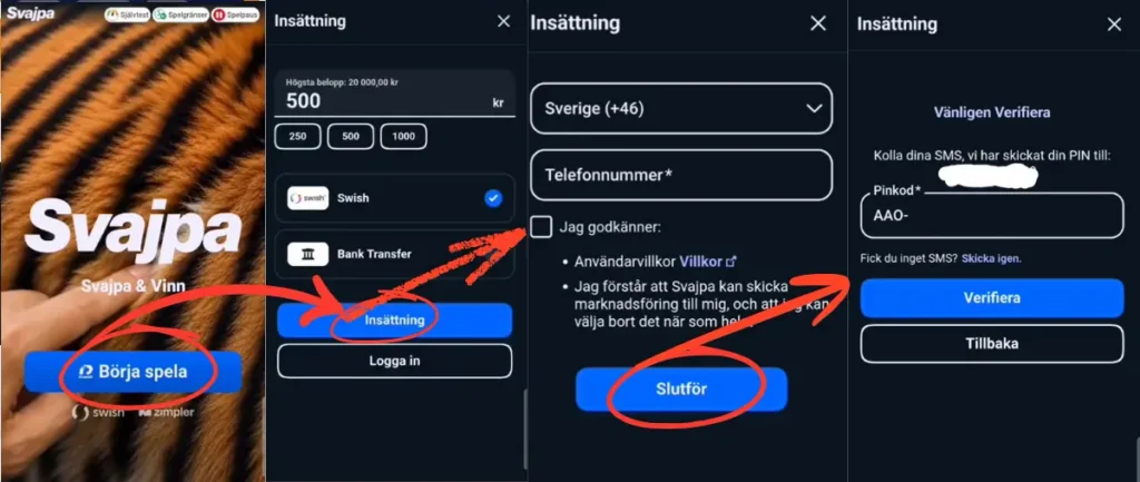 Hur du registrerar dig hos Svajpa.se.