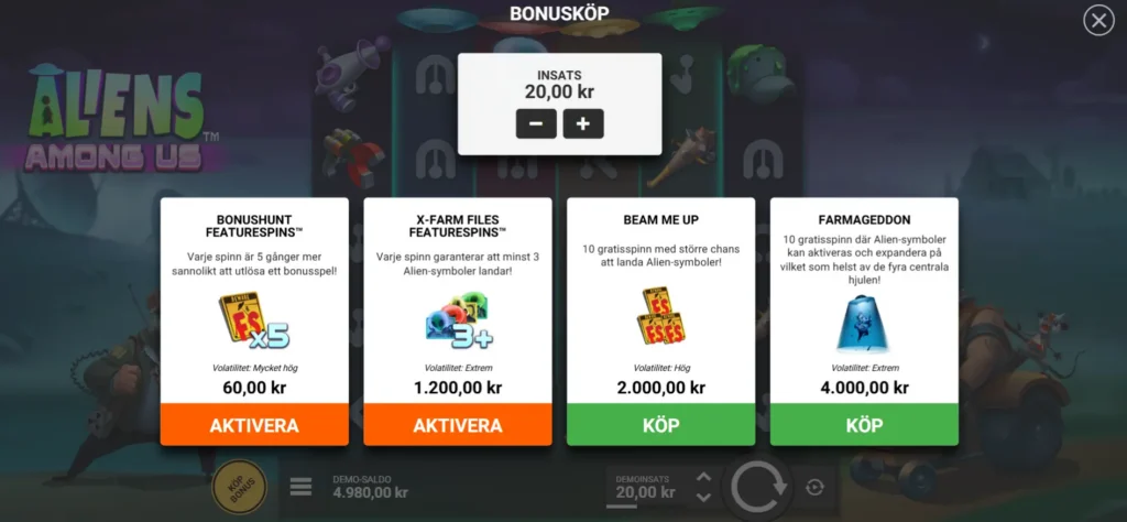 Köp din bonus i Aliens Among Us