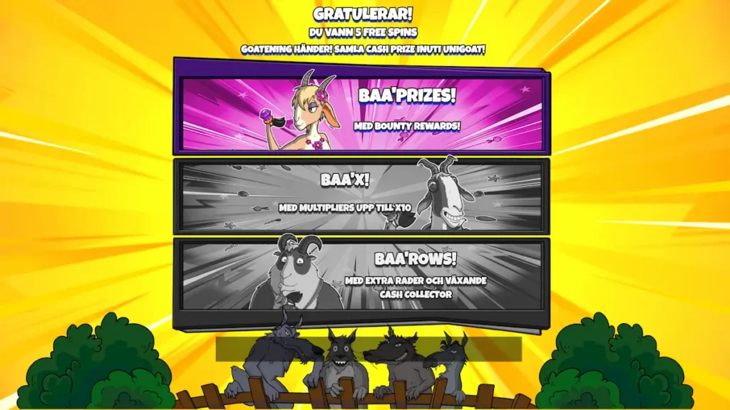 Unigoat slot free spins