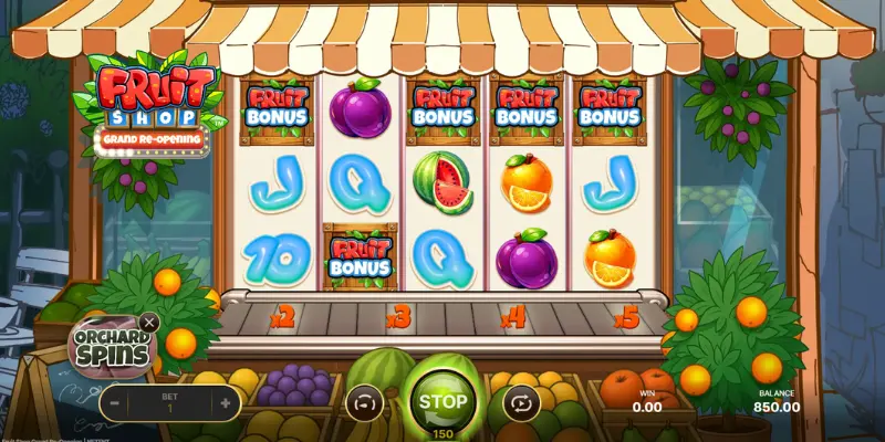 Bonus i NetEnts Fruit Shop Grand Re-Opening