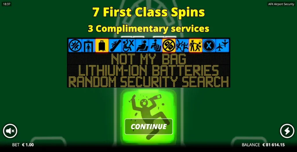 AFK Airport Security First Class Spins