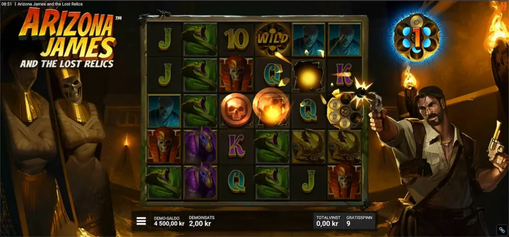 Arizona James and The Lost Relics free spins