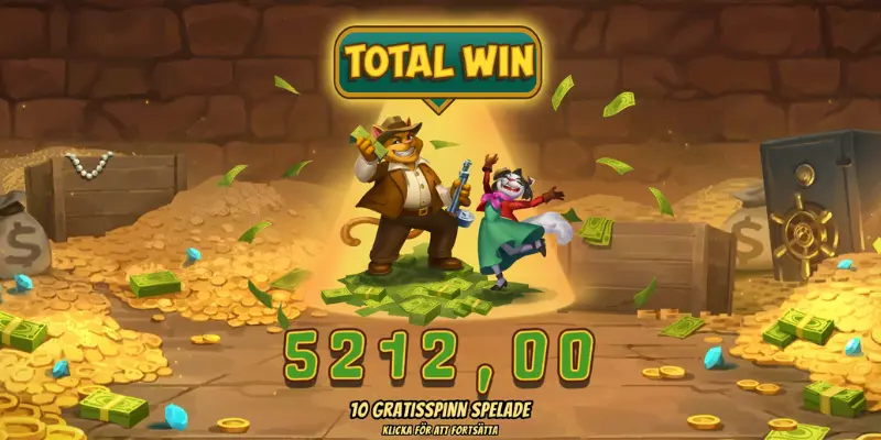 Cash Crooks slot demo och resultatet efter en bonusrunda.