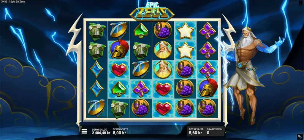 Skärmdump som visar Epic Ze Zeus free spins-läge