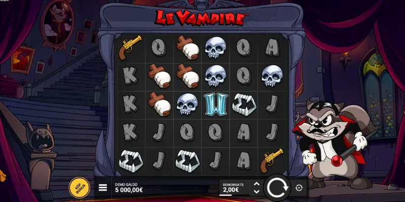Skärmdump: spelplanen i Le Vampire.