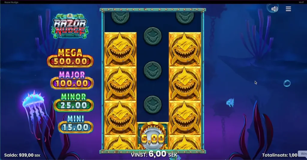 Razor Nudge golden sharks under free spins