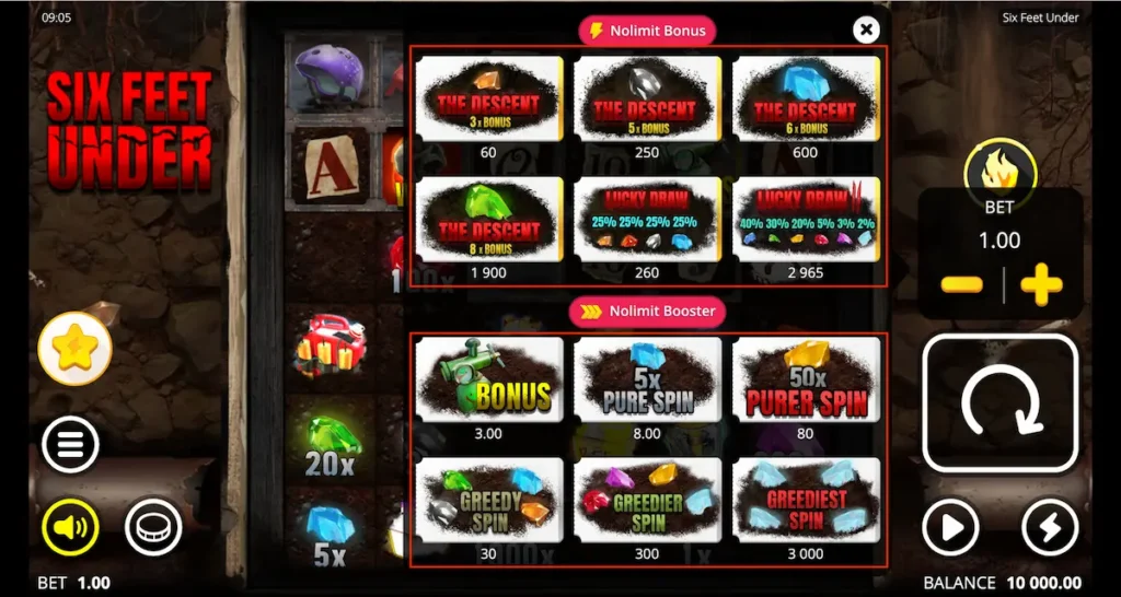 Skärmbild Six Feet Under bonus booster