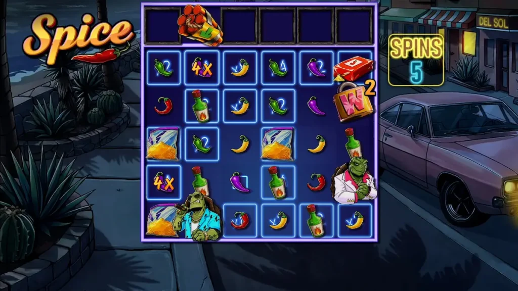 Skärmdump som visar Spice slot i demo gratismode