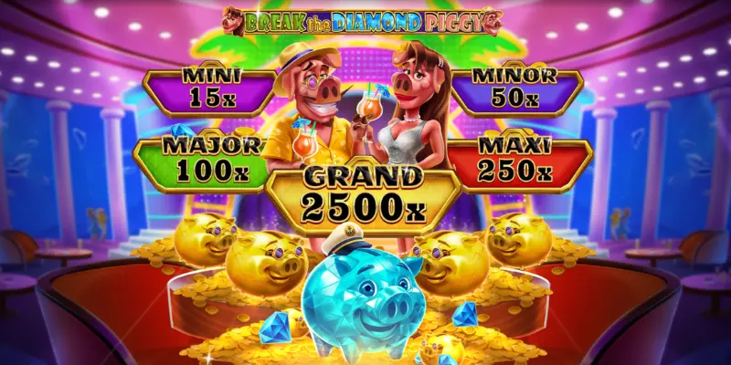 Skärmdump: Break the Diamond Piggy introskärm.