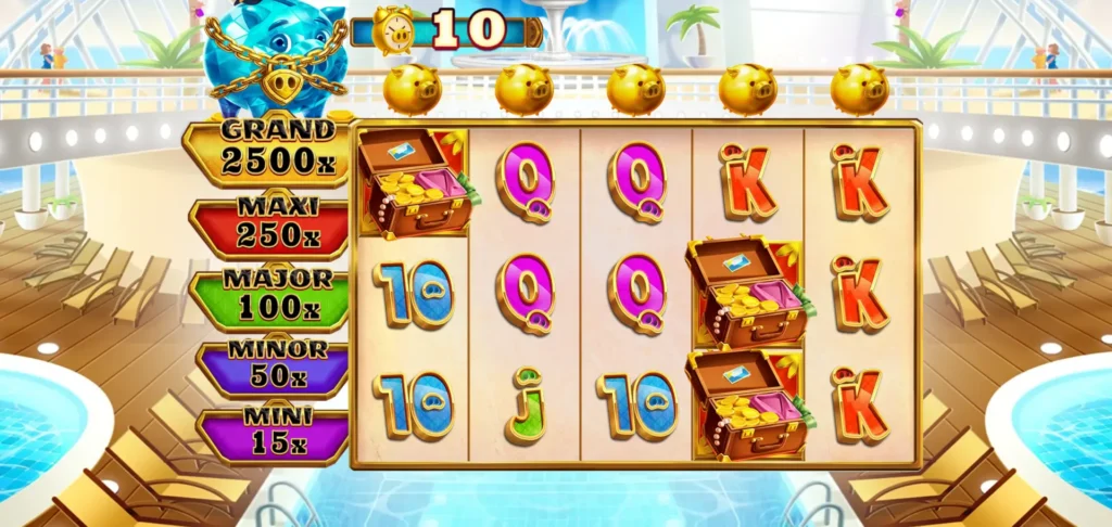 Skärmdump: Break the Diamond Piggy spelplan.