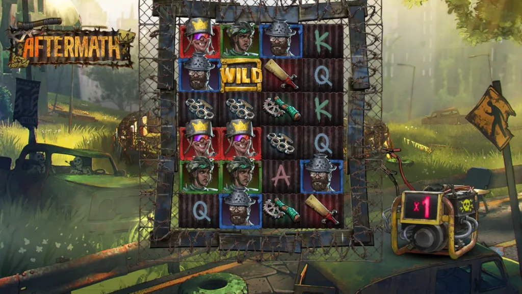 Skärmdump: Aftermath från NetEnts spelplan.
