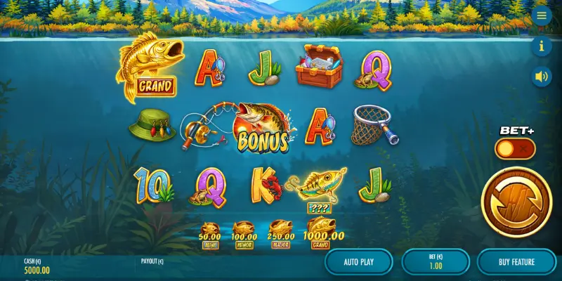 Skärmdump: Bass Hunter spelplan.