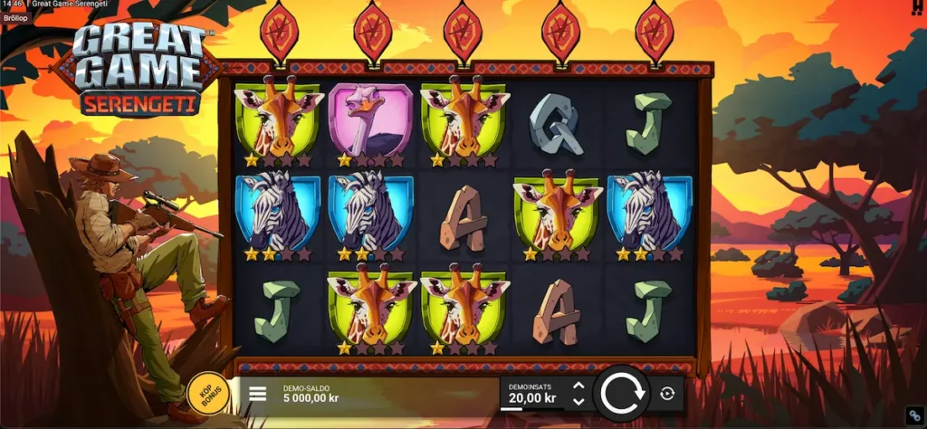 Skärmdump på Great Game Serengeti slot