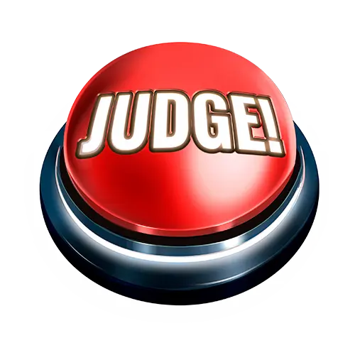 Judgemental judge symbol