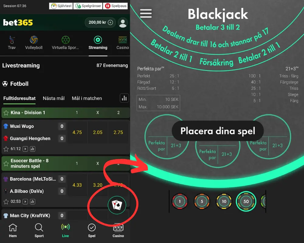 Minispel att spela mellan matcherna hos Bet365.