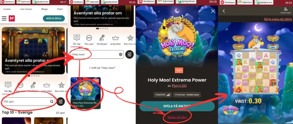 Hur du spelar demospel hos Maria Casino.
