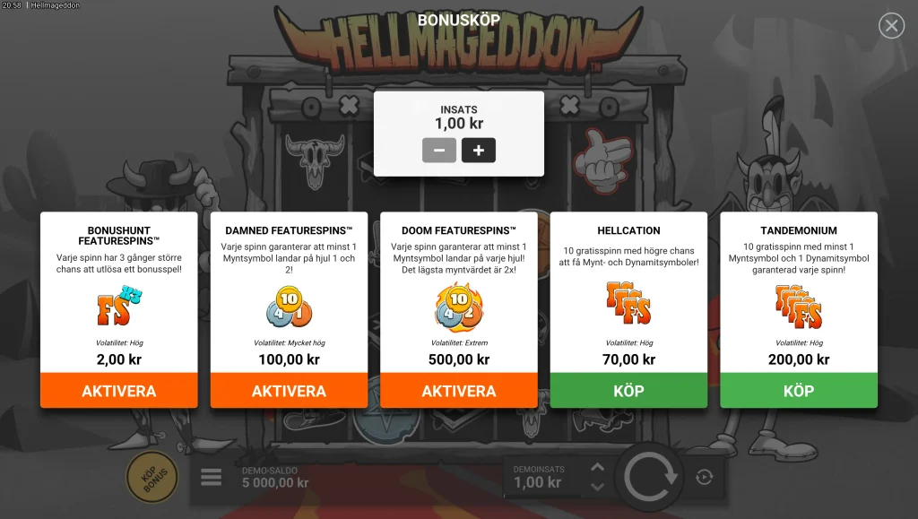 Skärmdump: bonusköp i Hellmageddon.
