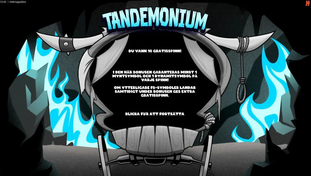 Skärmdump: Starten av Tandemonium via bonusköp.