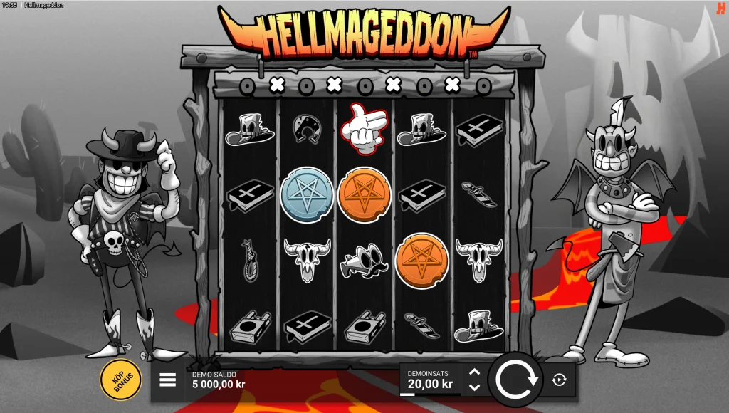 Skärmbild: Bilden visar grafiken och temat som används i Hellmageddon.