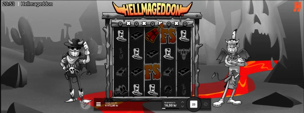 Skärmbild: Vi testade Hellmageddon på mobilen i landskapsläge.