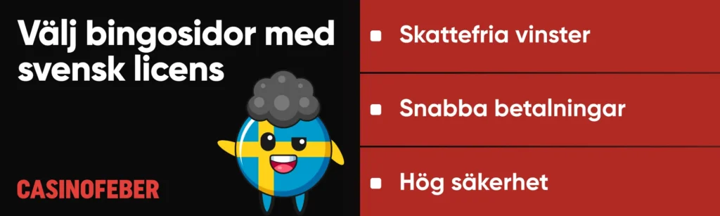 Välj bingosajter med svensk licens