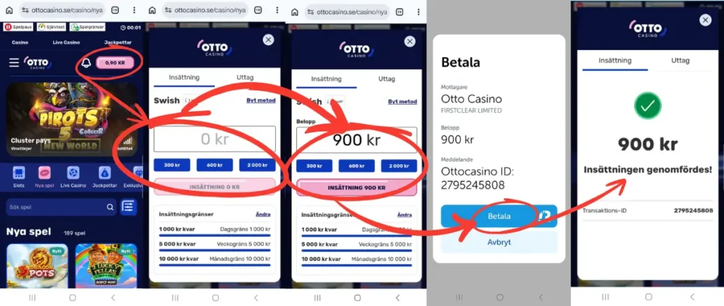 En insättning till Otto Casino (2026).